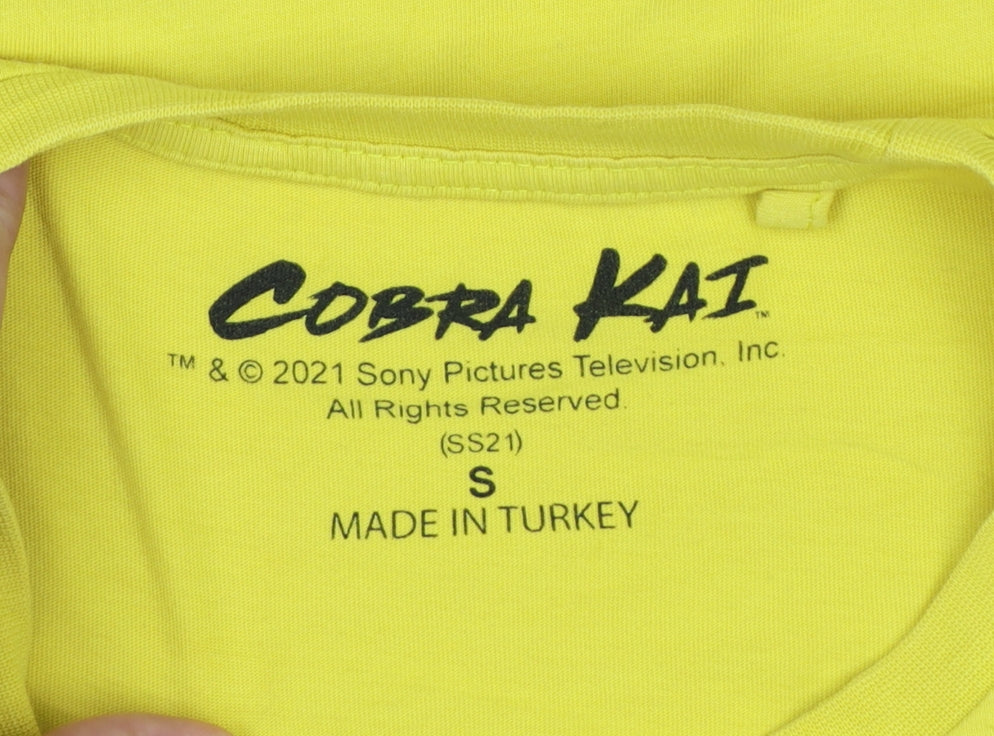 Additional view of Cobra Kai Men’s Yellow S Graphic Logo Short Sleeve Crew Neck T-Shirt