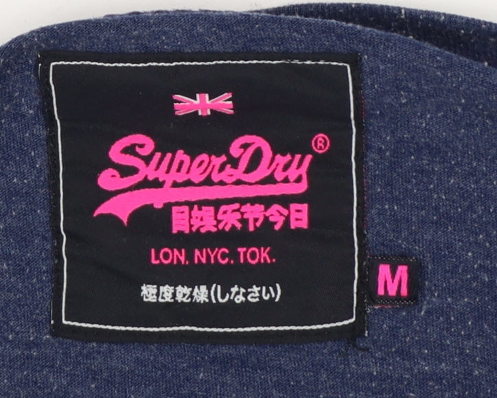 Superdry Women Blue UK 12 T-Shirt Dress Graphic Print Casual