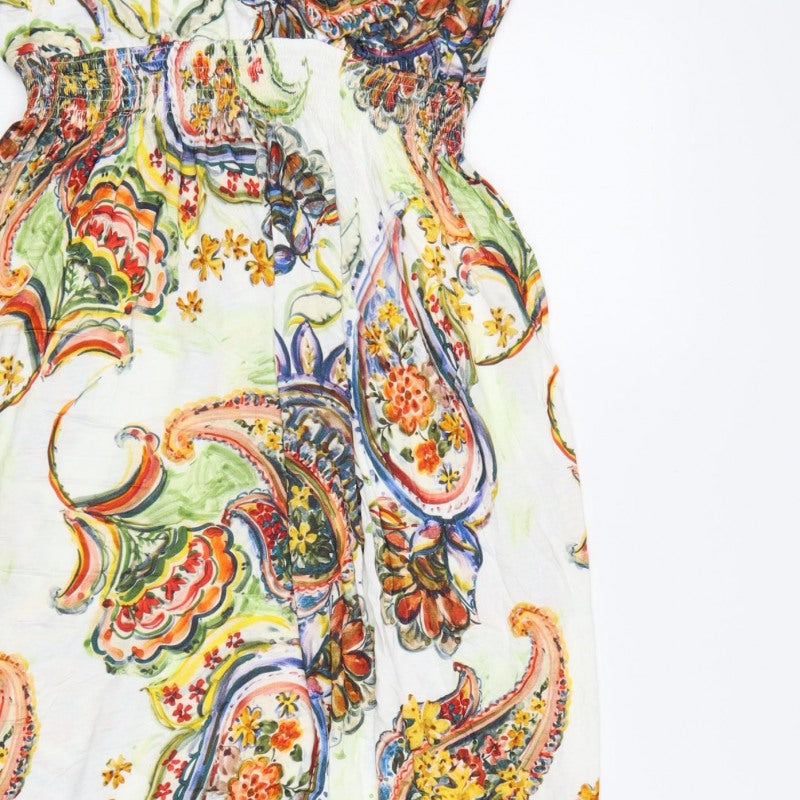 Lascana Women’s Multicoloured Paisley Maxi Dress UK 14 V-Neck