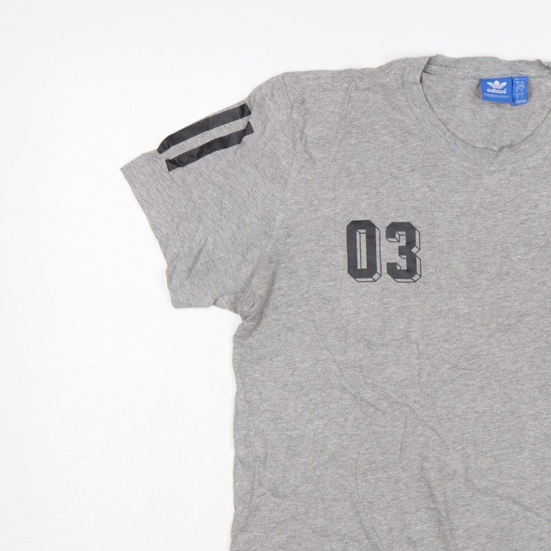 Additional view of adidas Men Grey L Originals 03 Graphic Logo Crew Neck T-Shirt