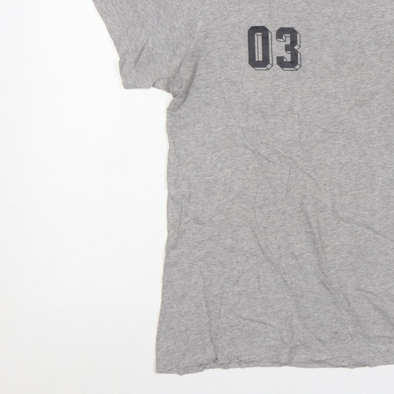 Additional view of adidas Men Grey L Originals 03 Graphic Logo Crew Neck T-Shirt