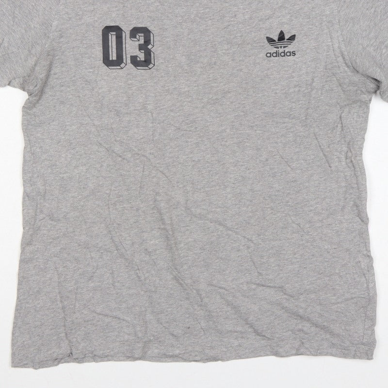 Additional view of adidas Men Grey L Originals 03 Graphic Logo Crew Neck T-Shirt