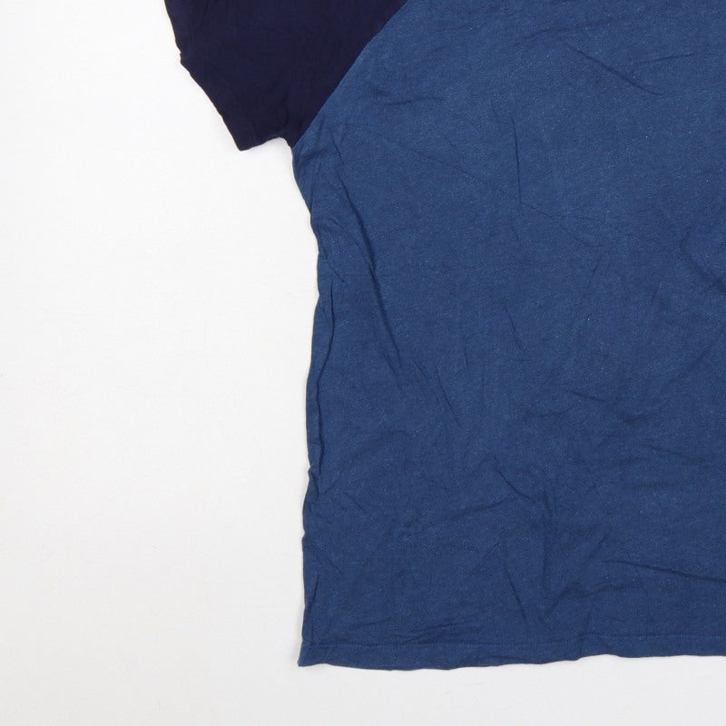 Additional view of Superdry Men’s Blue L Raglan Colourblock Logo Crew Neck T-Shirt