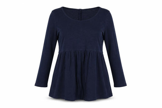 Fat Face Women’s Blue UK 8 Long Sleeve Button Back Tunic Blouse