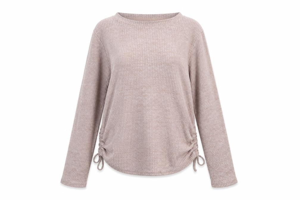 Marks & Spencer Women Pink S Jumper Rib Knit Drawstring Pyjama Top