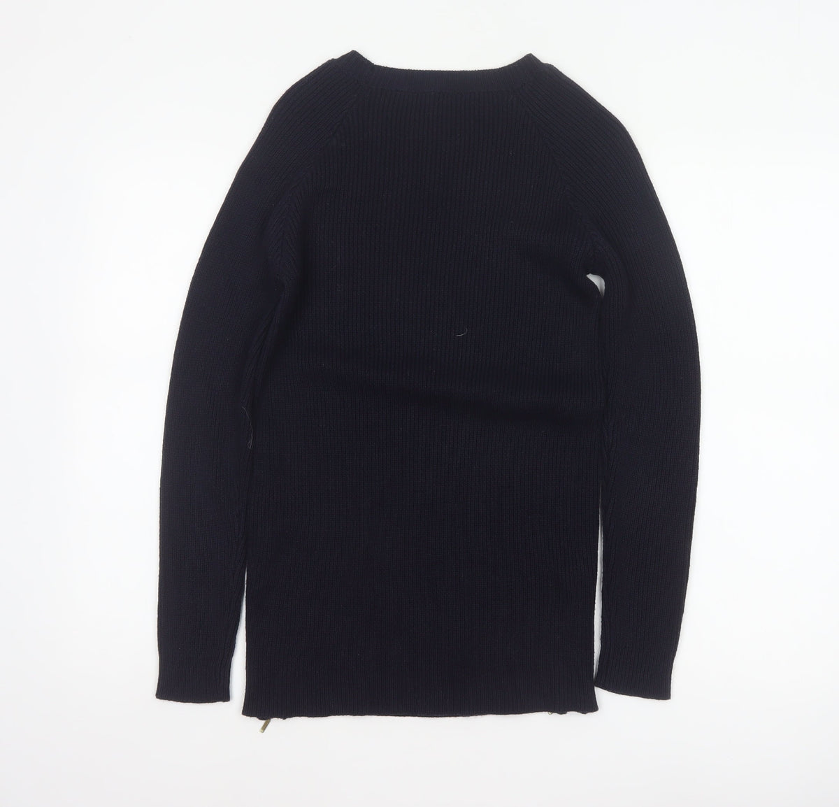 Dorothy Perkins Women Navy UK 12 Cable Knit Tunic Jumper Zip