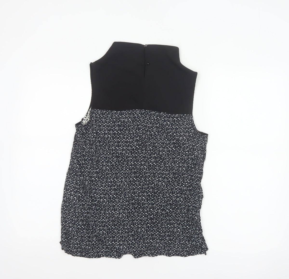 River Island Women Black Ivory Animal Print High Neck Sleeveless Blouse UK 8