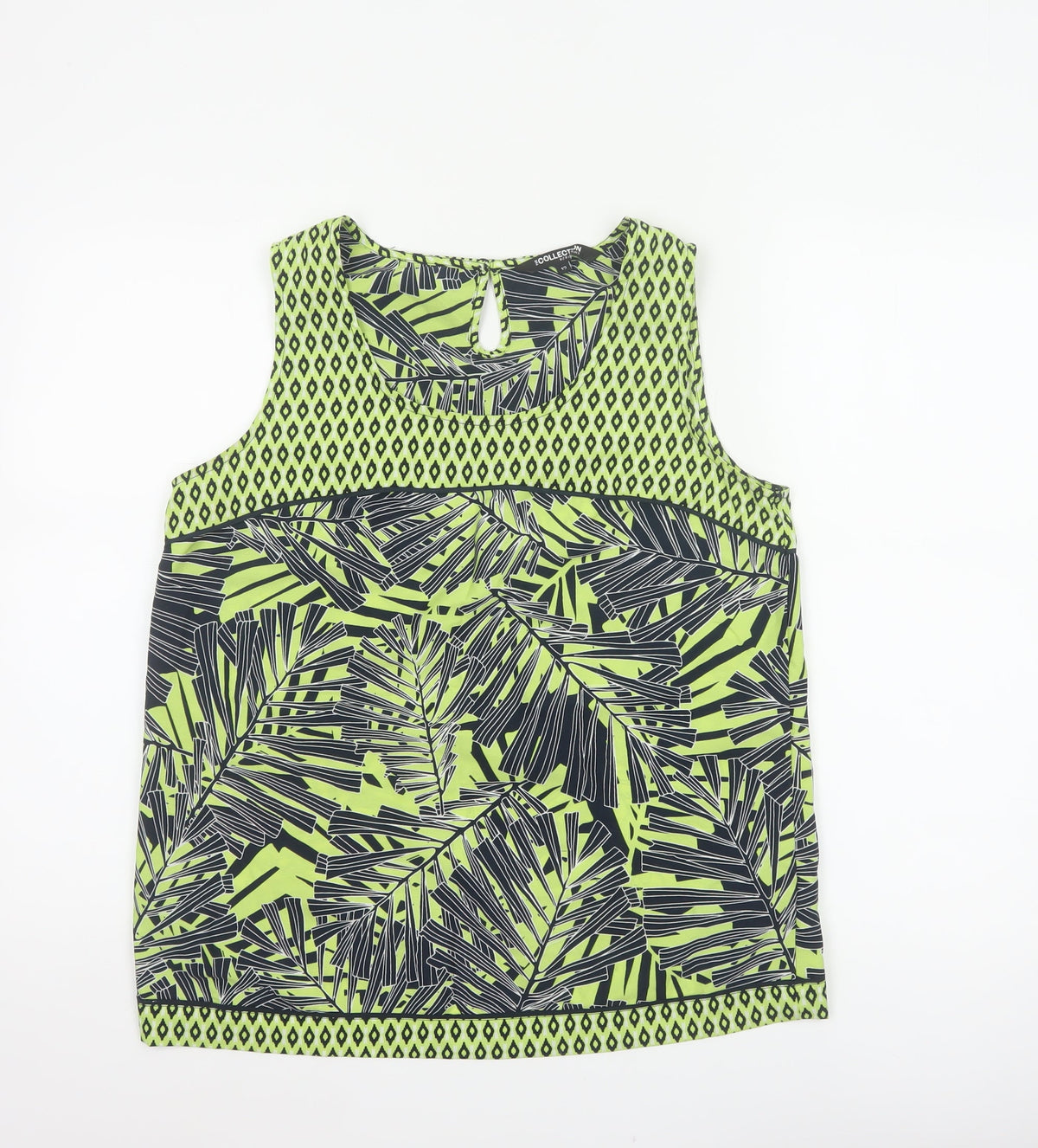 The Collection Debenhams Women Green Tropical Sleeveless Blouse UK 12