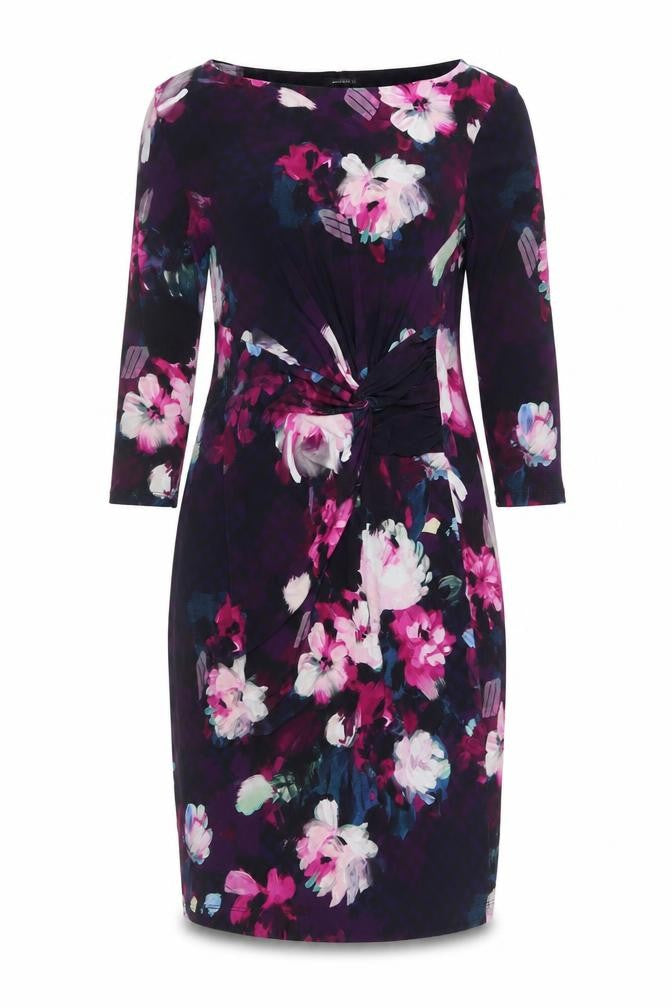 Roman Women Multicoloured Floral Size 16 Ruched Knee Length Dress