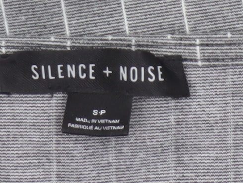 Silence + Noise Women Grey Striped Wrap Jersey Blouse Size S