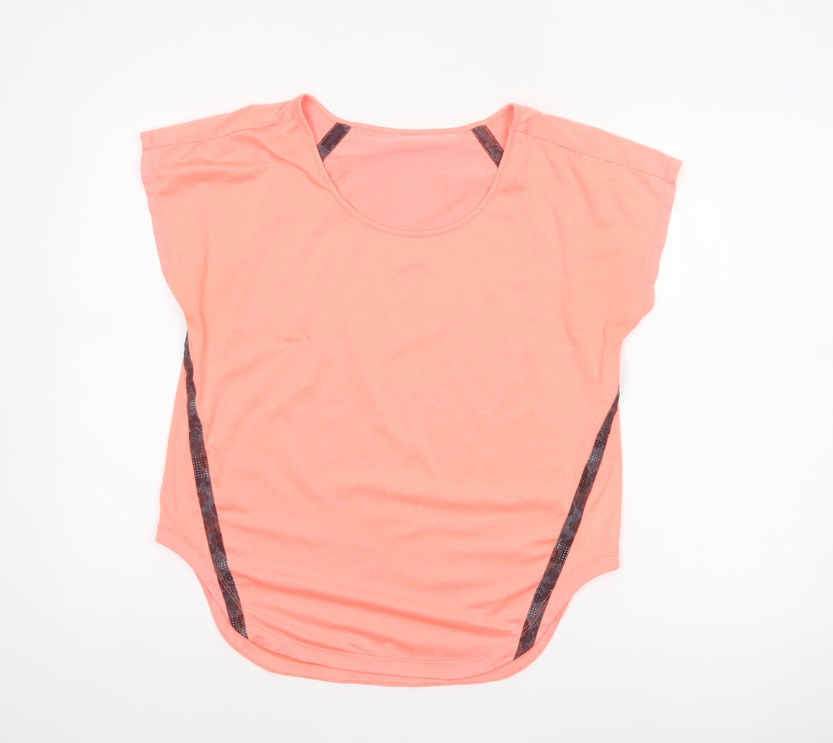 Additional front view of Dunnes Women Coral UK 10 Stretch Scoop Neck Colourblock T-Shirt