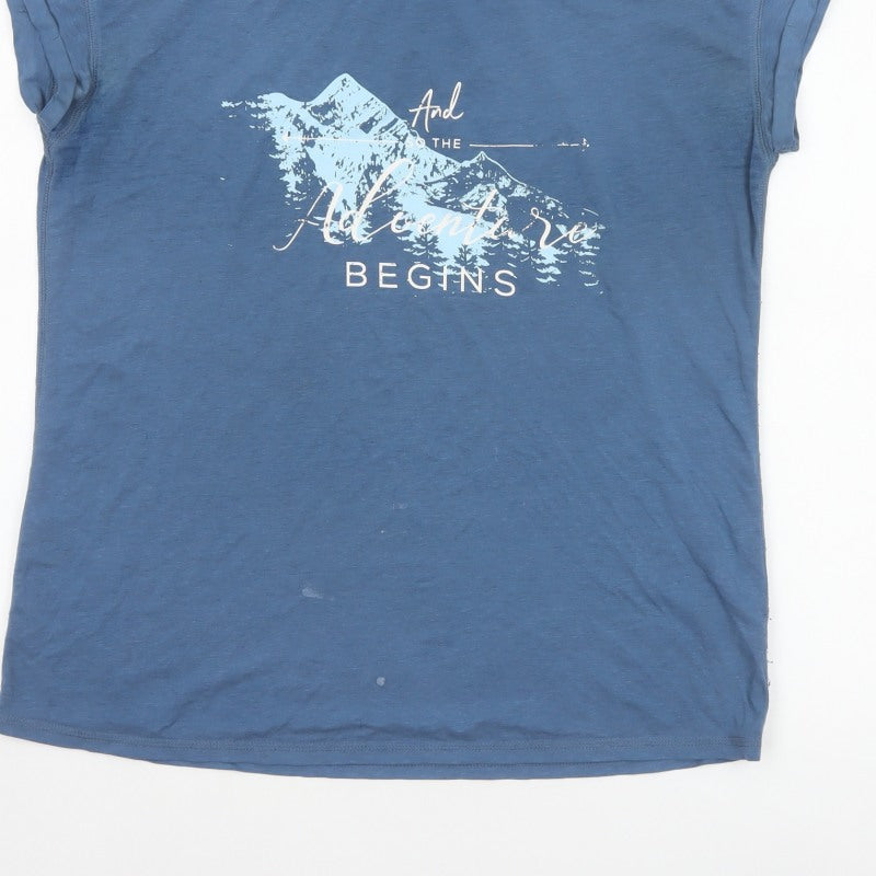 Mountain Warehouse Women’s Blue UK 14 Mountain Print Quick Dry T-Shirt