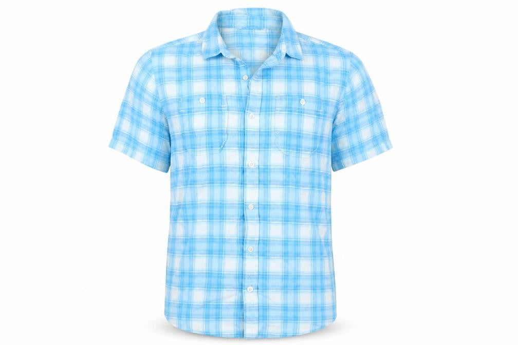 Blackpoint Men’s Blue Check Cotton Short Sleeve Button-Up Shirt M