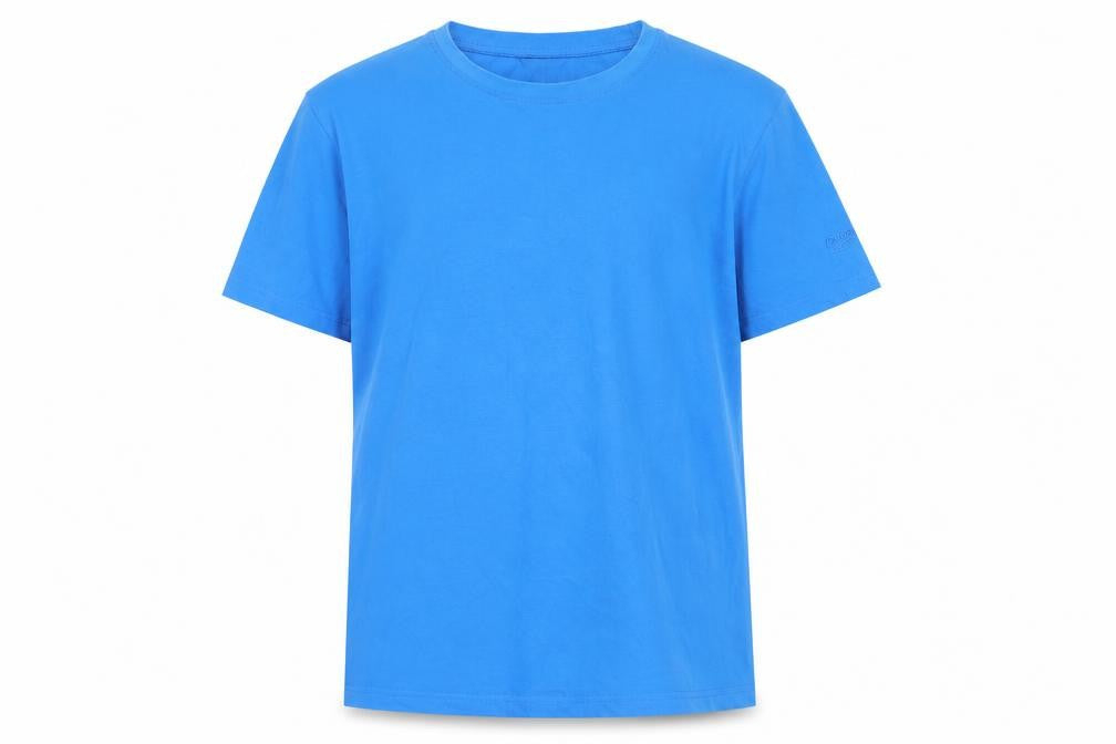 Cotton Traders Men Blue L Cotton Crew Neck Short Sleeve Logo T-Shirt