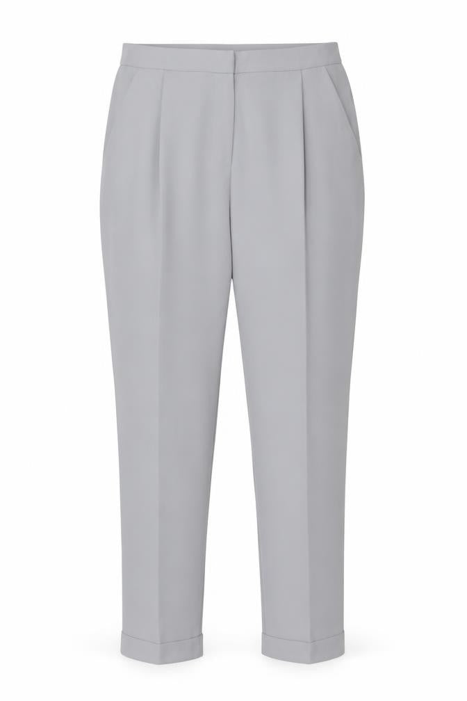 Dorothy Perkins Women Grey UK 14 Tapered Cuffed Tailored Trousers