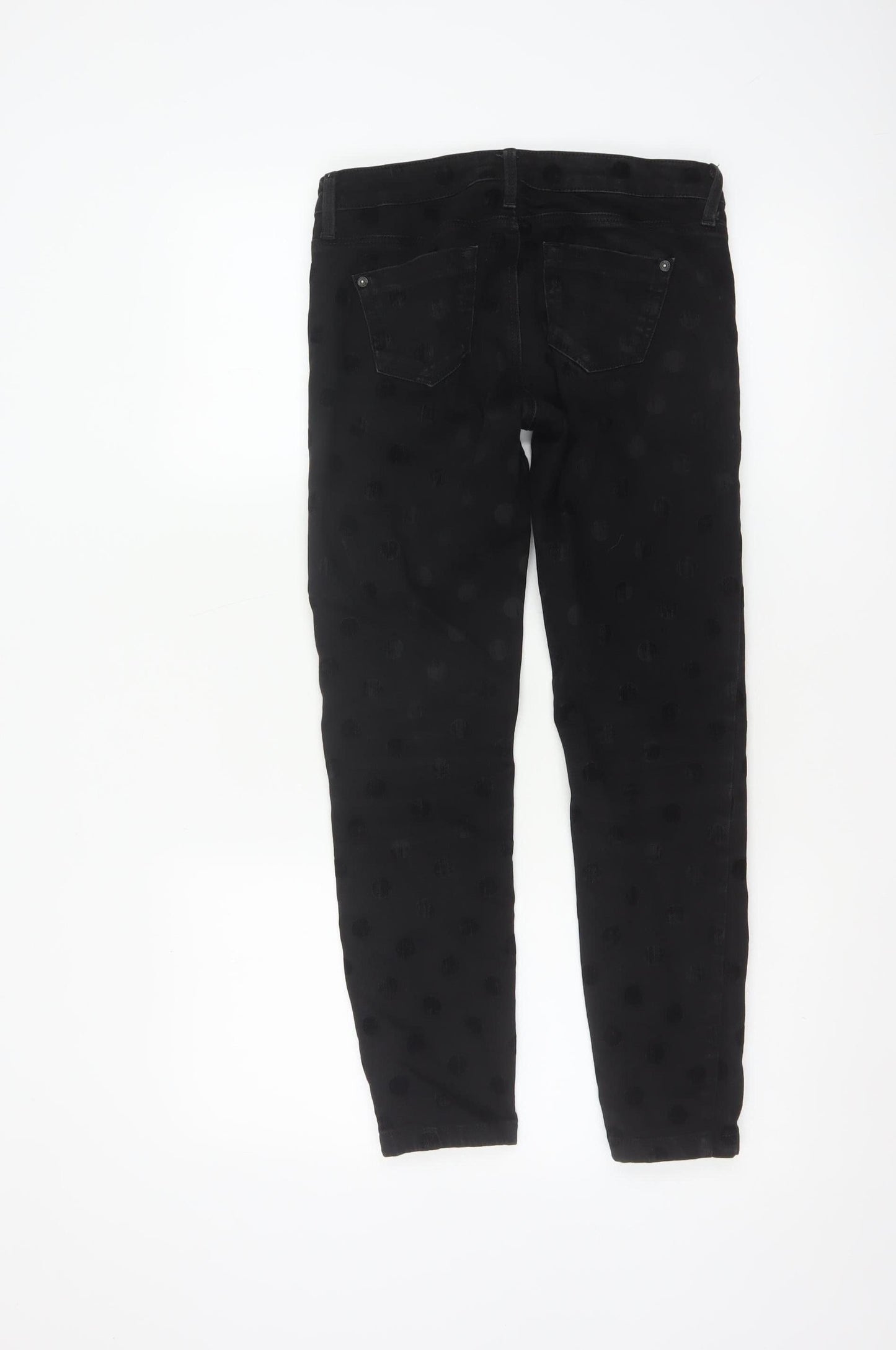 Topshop Moto Women’s Black Polka Dot Skinny Jeans W26 L28 UK 8 Petite