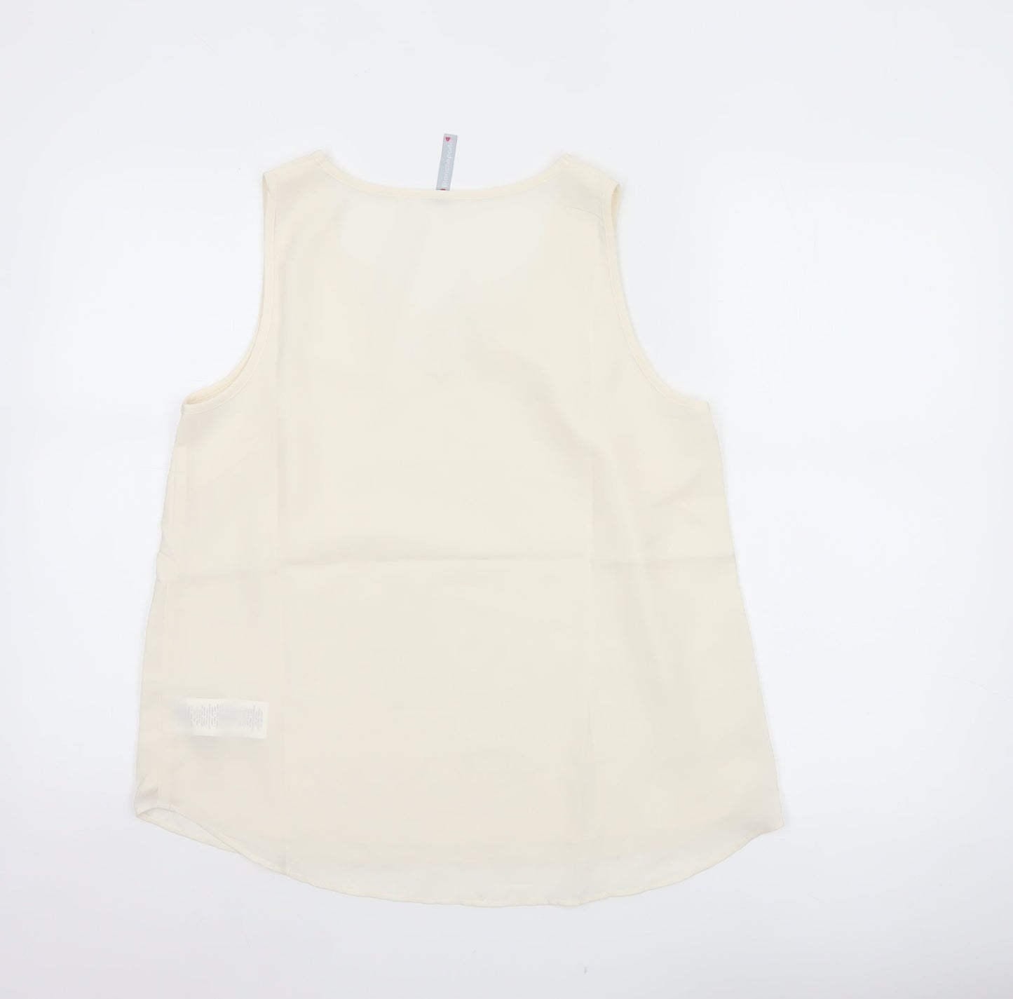 Blancheporte Women Ivory UK 14 Lined Lace V-Neck Camisole Tank Top