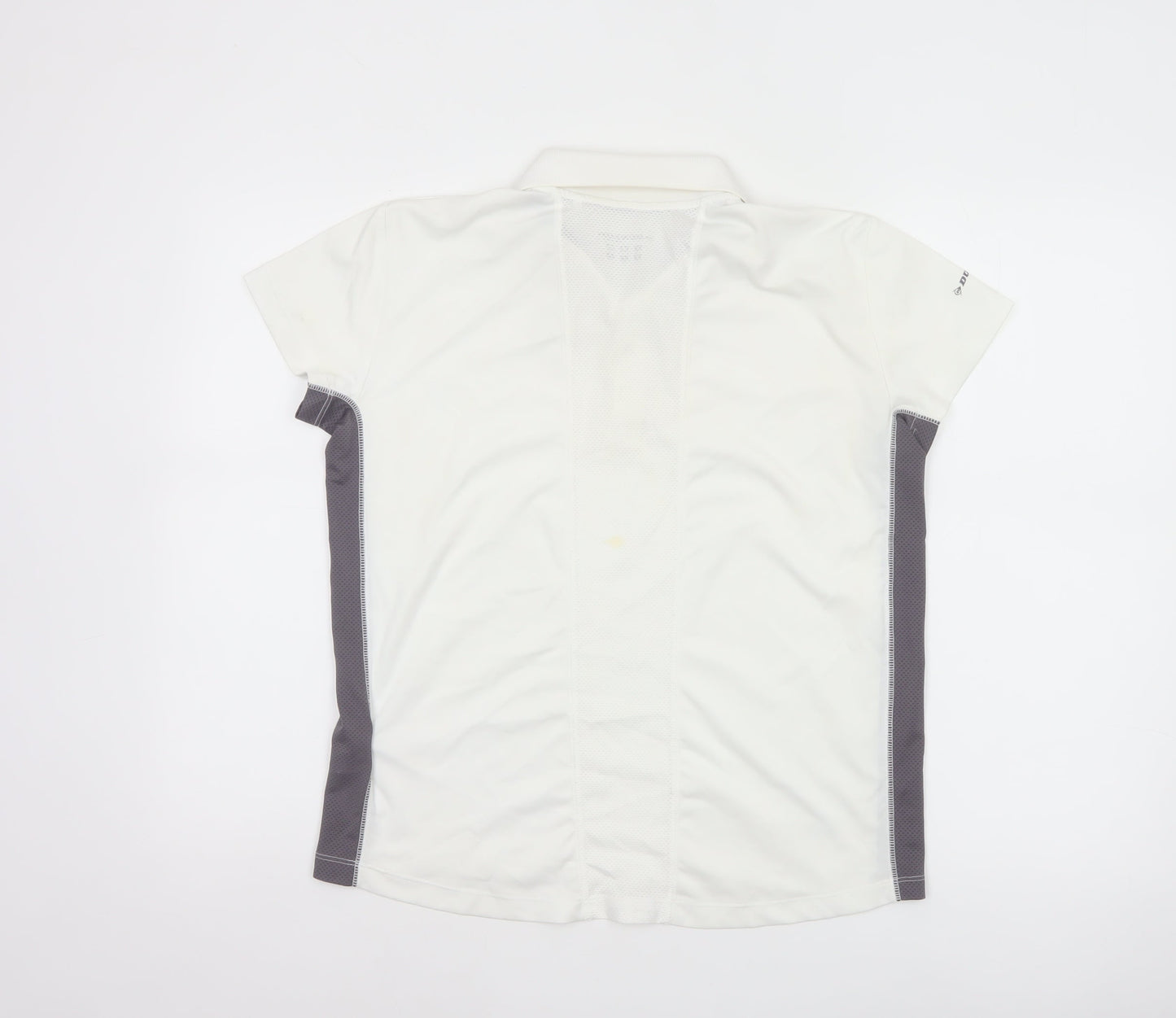 Dunlop Boys White Grey 13-14 Years Sports Polo Shirt Mesh