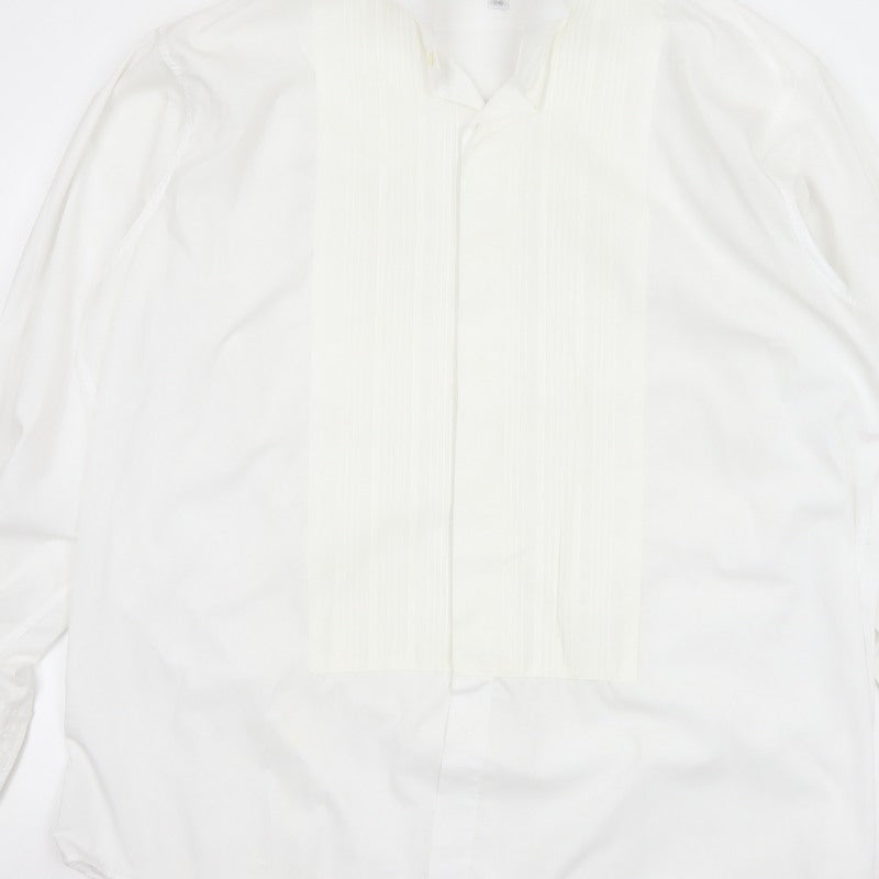 Occasion Men’s Ivory 17 Wing Collar Pleated Formal Dress Shirt