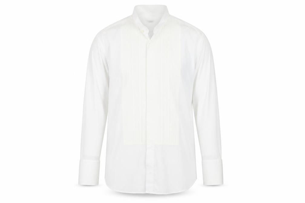Occasion Men’s Ivory 17 Wing Collar Pleated Formal Dress Shirt