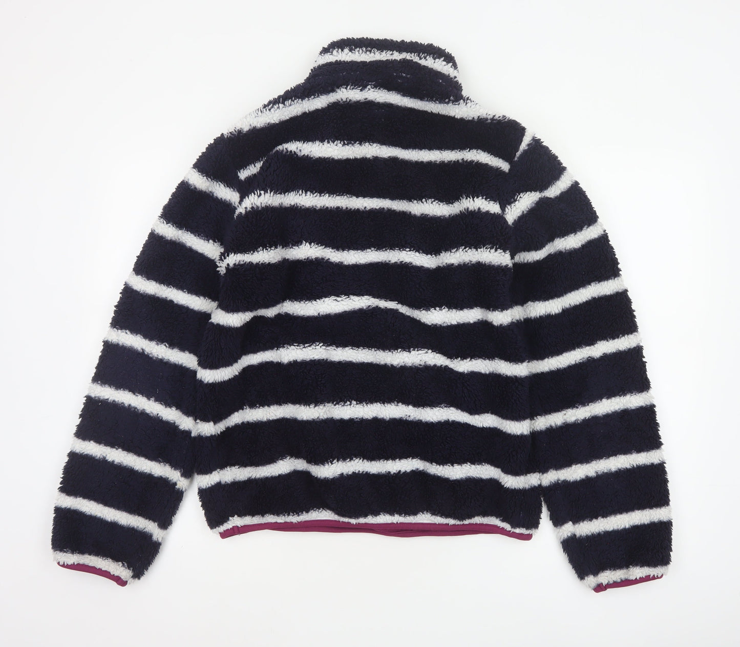 Mountain Warehouse Women Navy Stripe Fleece 1/4 Zip Sweatshirt UK 12