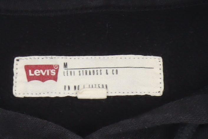 Levi's Men's Black M Pullover Hoodie Embroidered Logo Cotton Blend