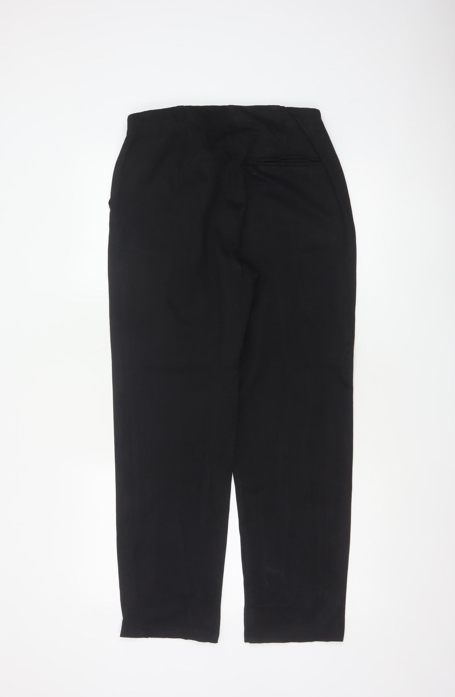 Marks & Spencer Women Black UK 12 Regular Straight Dress Trousers