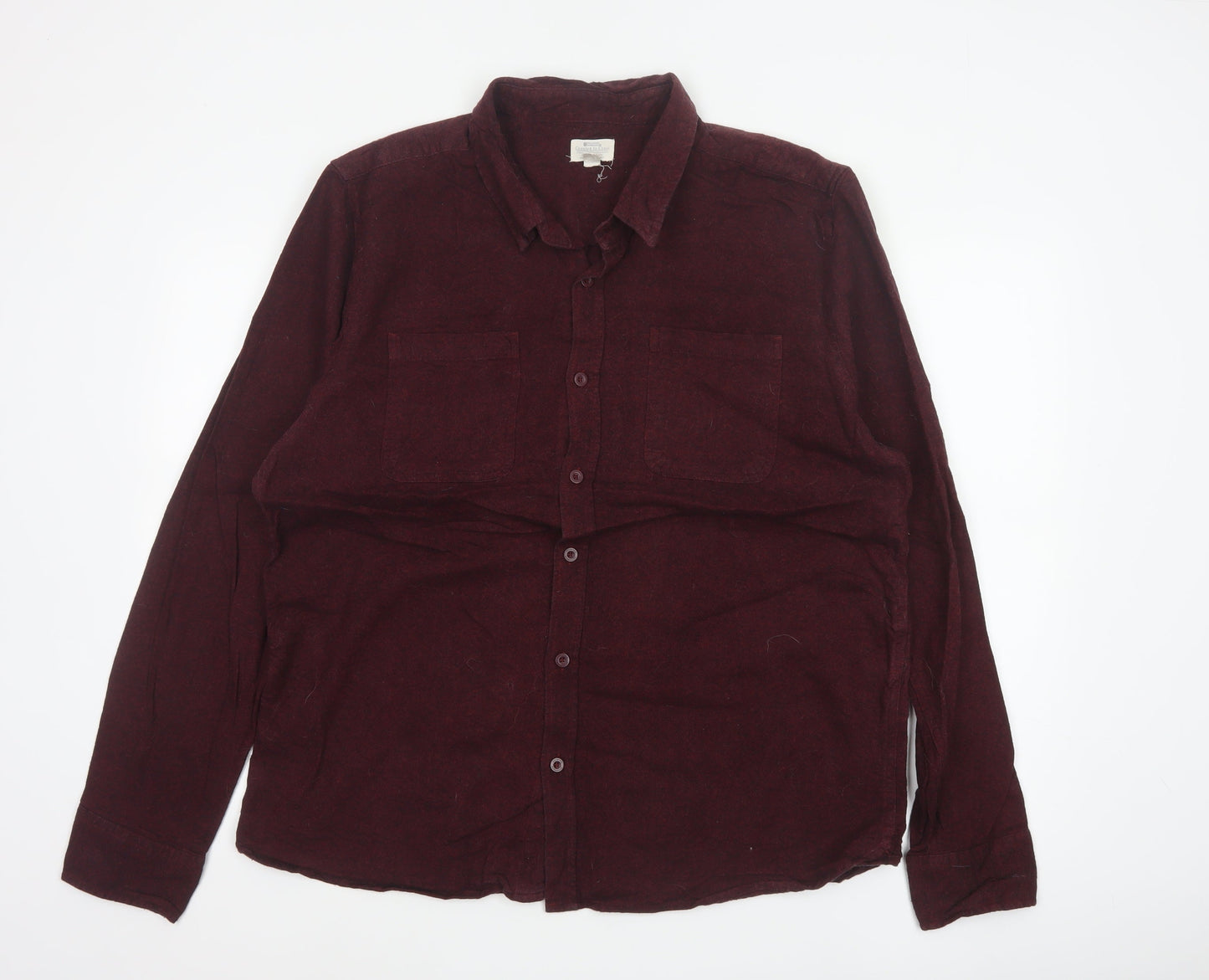 Mountain Warehouse Men’s Red XL Corduroy Button-Up Long Sleeve Shirt