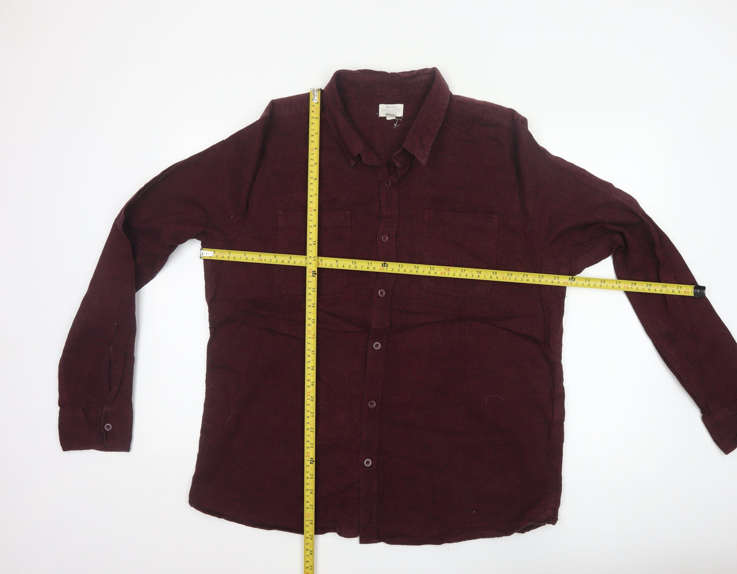 Mountain Warehouse Men’s Red XL Corduroy Button-Up Long Sleeve Shirt