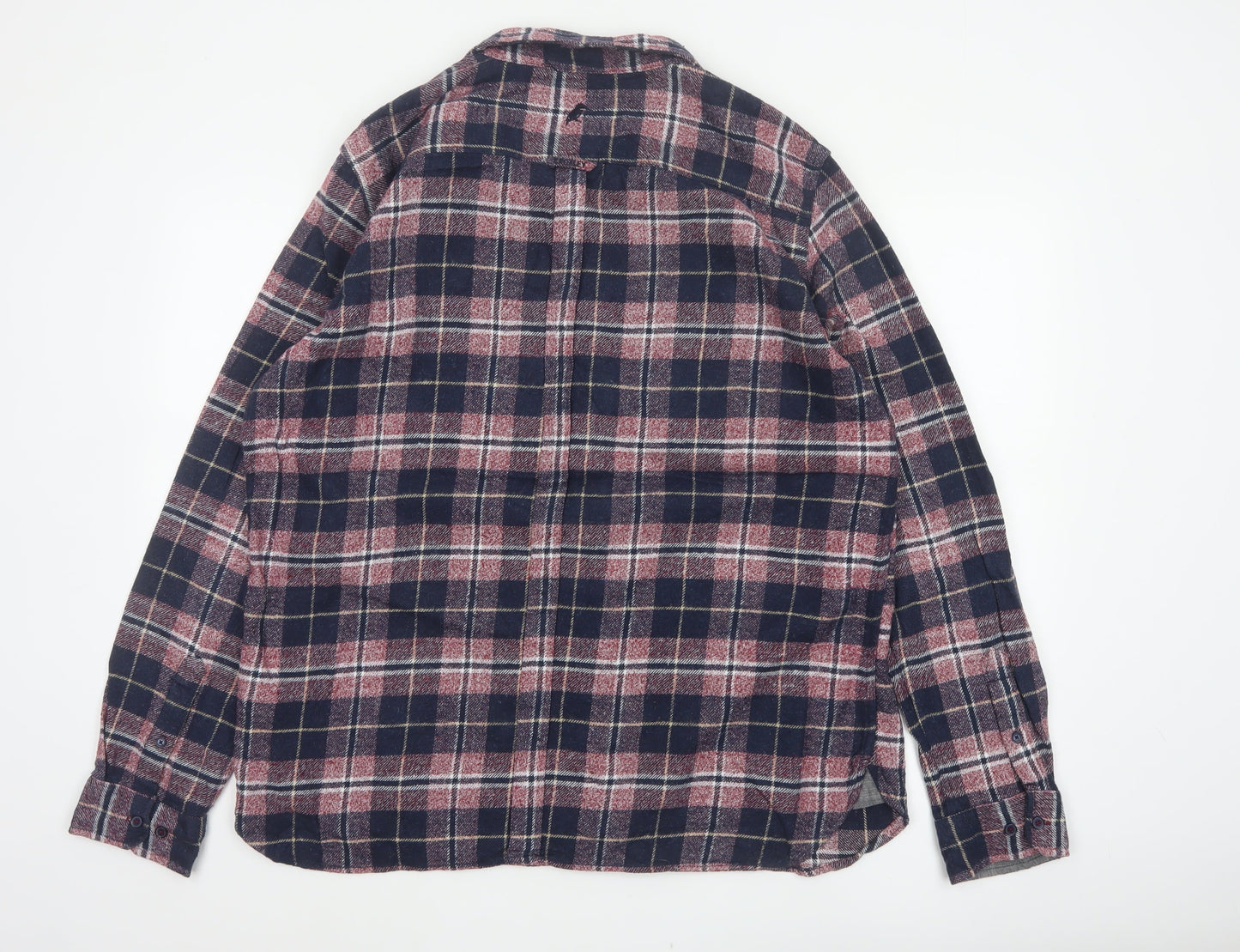 Croxley Men’s Blue Red Plaid Flannel Button-Up Shirt 2XL