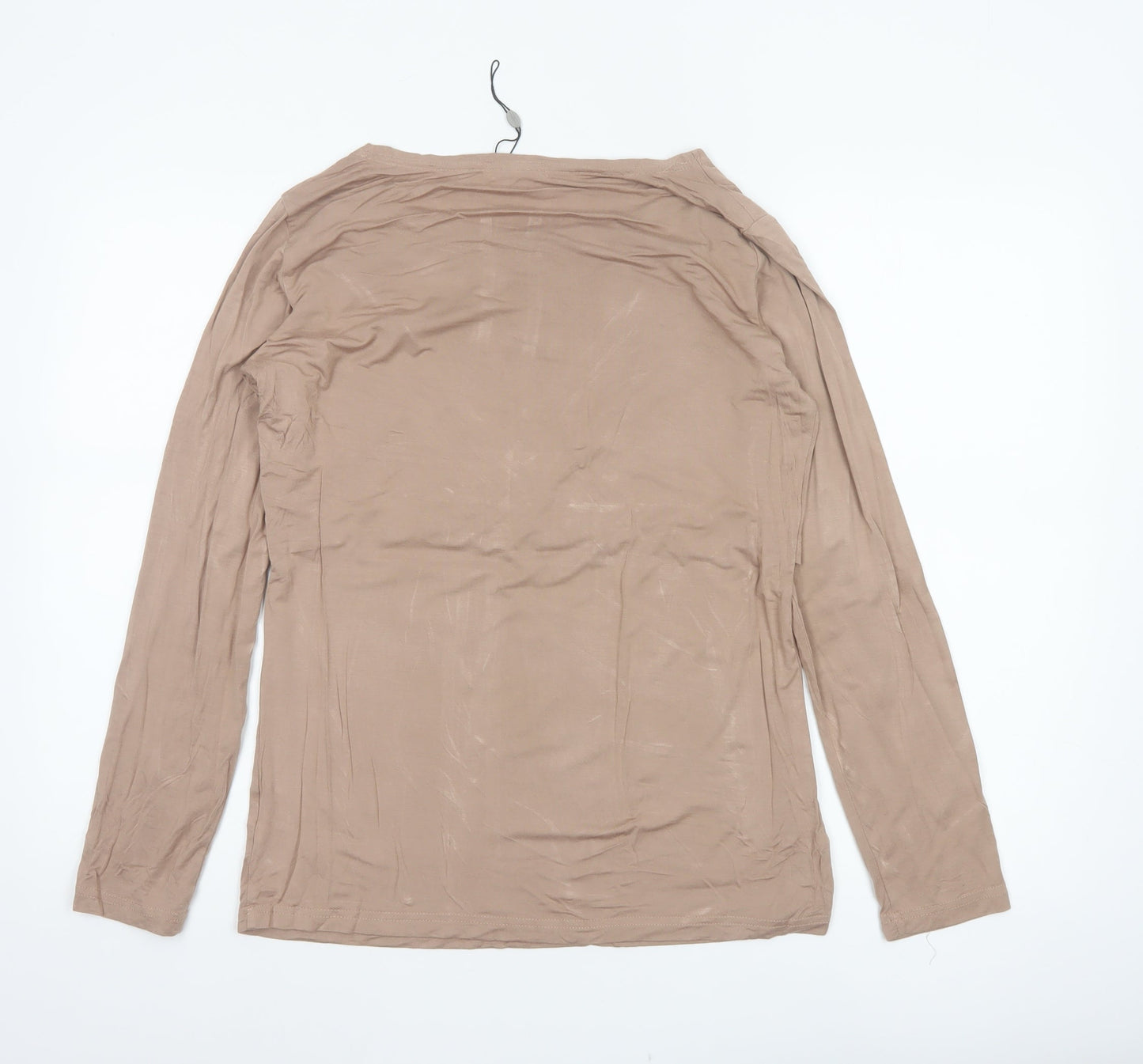 SMALSHOW Women Beige Maternity Nursing Layered Long Sleeve Blouse M