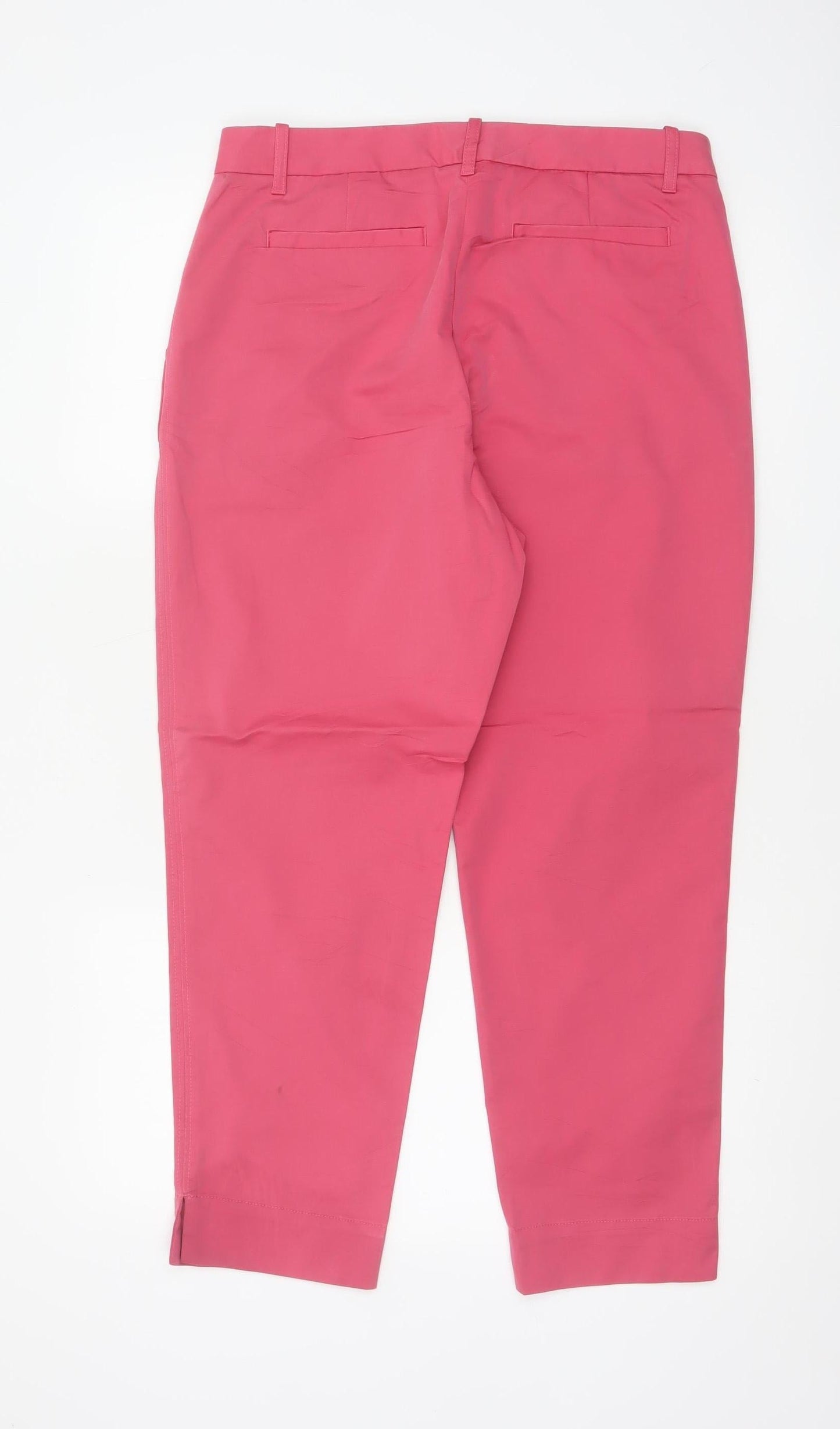 M&S Women Pink UK 12 Short Tapered Chino Trousers