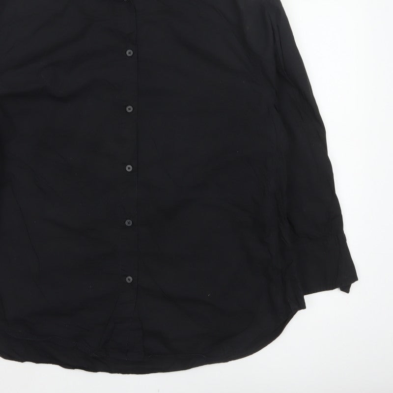 Zara Women’s Black Size S Classic Collared Long Sleeve Button-Up Shirt