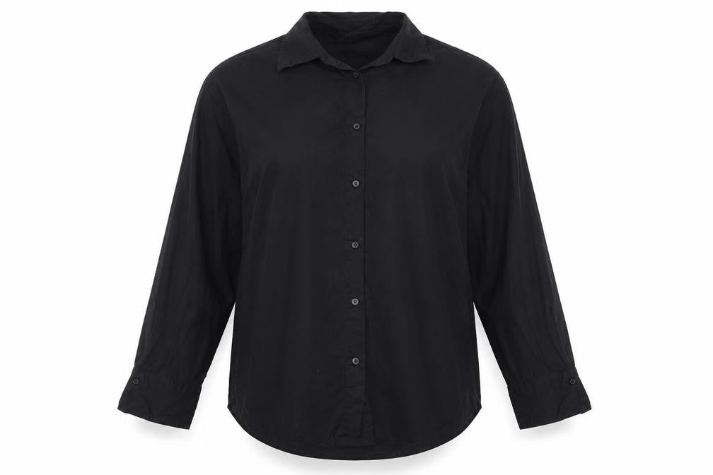 Zara Women’s Black Size S Classic Collared Long Sleeve Button-Up Shirt