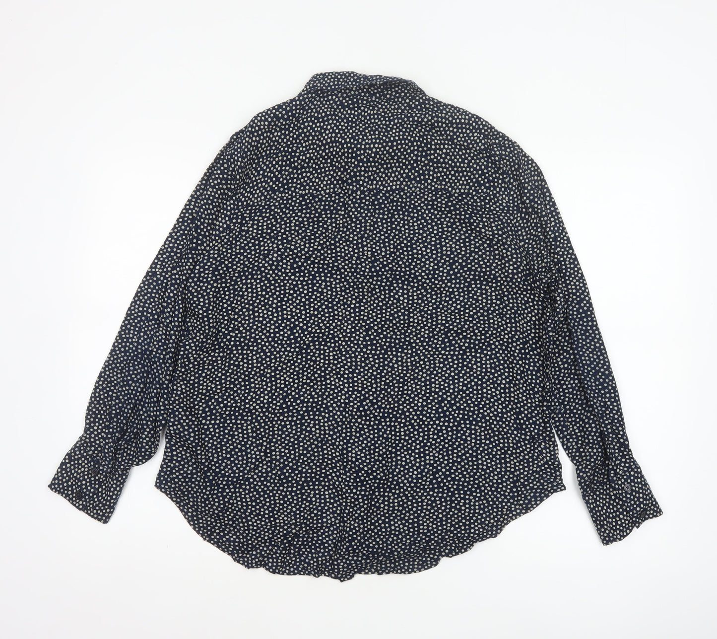 Marks and Spencer Women Blue Polka Dot Button-Up Blouse UK 14