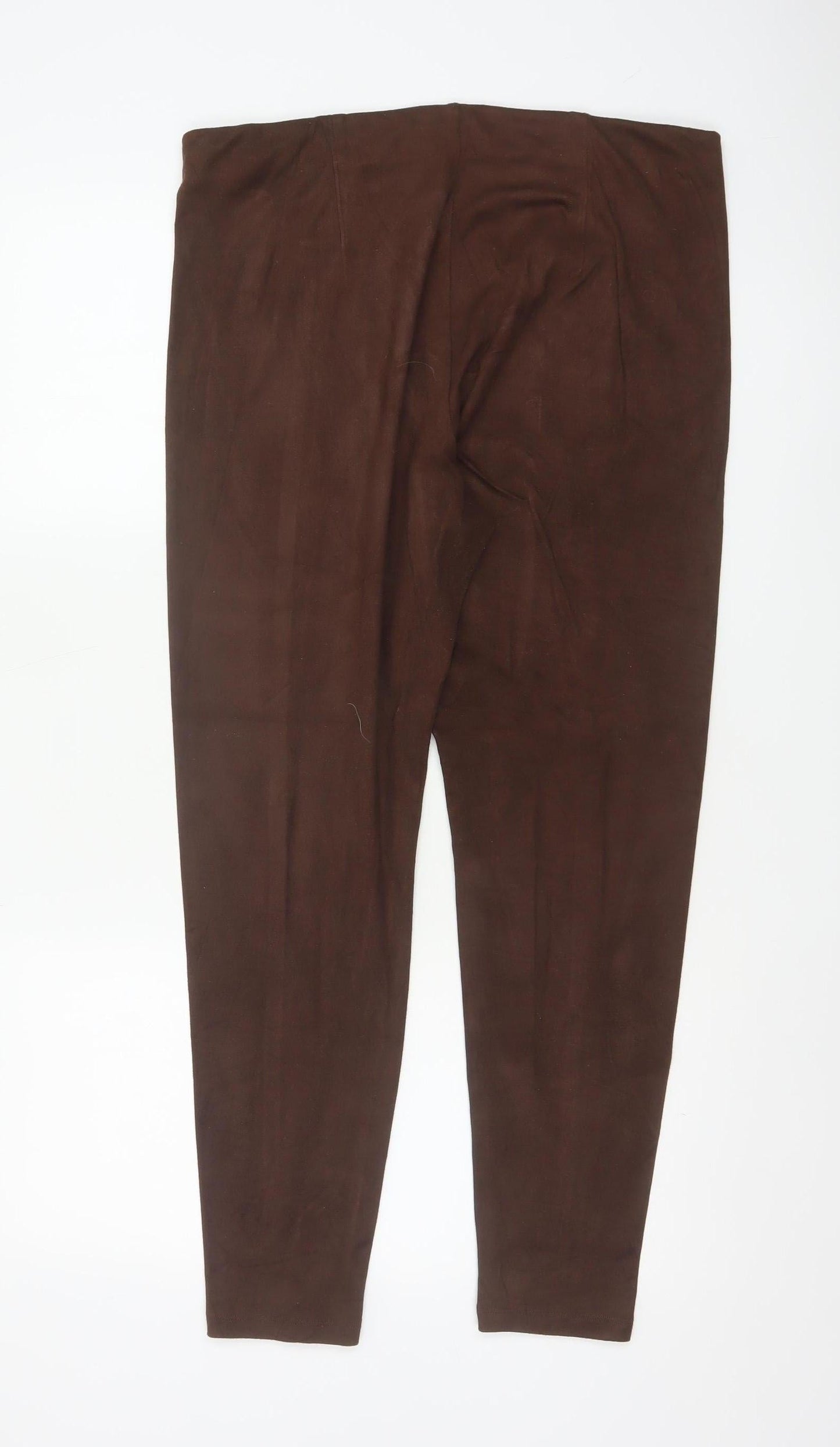 Marks and Spencer Women Brown Size 16 Regular Tapered Stretch Trousers