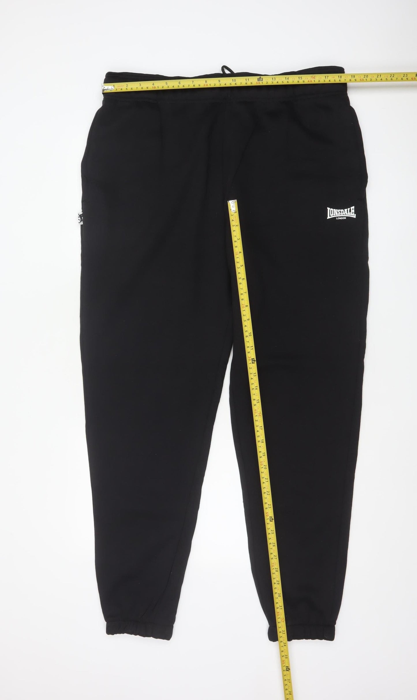 Lonsdale Men’s Black 3XL Logo Cuffed Jogger Trousers