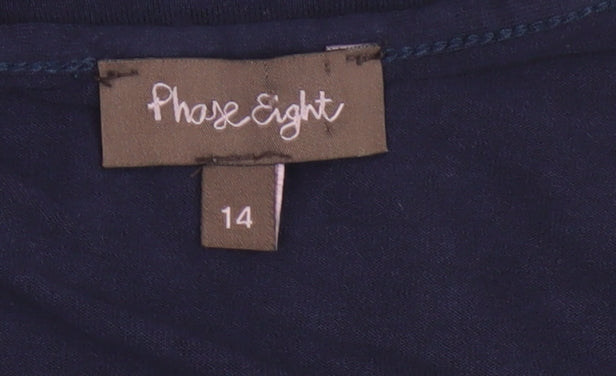 Phase Eight Women Blue UK 14 Cowl Neck Viscose Tunic Blouse