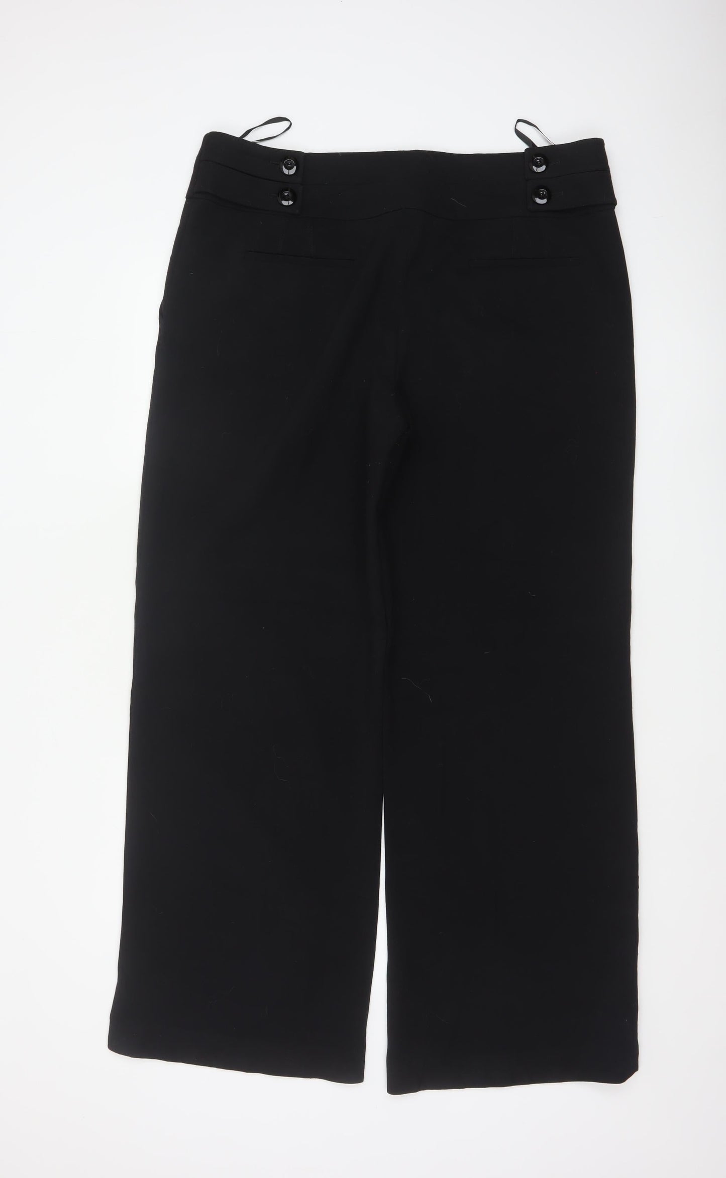 Betty Jackson Black Women’s Black UK 16 High Waist Wide-Leg Dress Trousers
