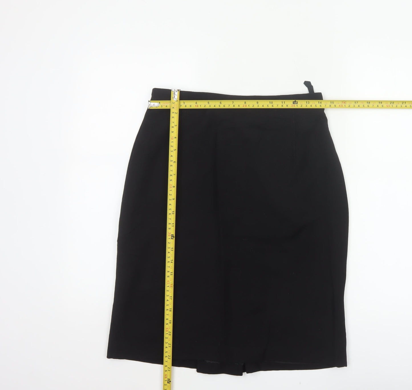 St Michael Women Black UK 14 Pure Wool Pencil Knee Length Skirt