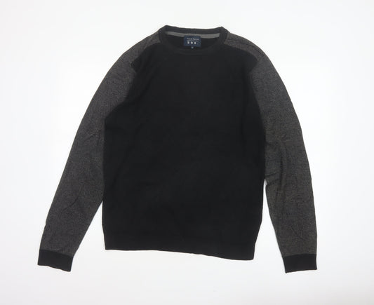 Mish Mash DRK Men’s Black Grey M Argyle Knit Crew Neck Jumper
