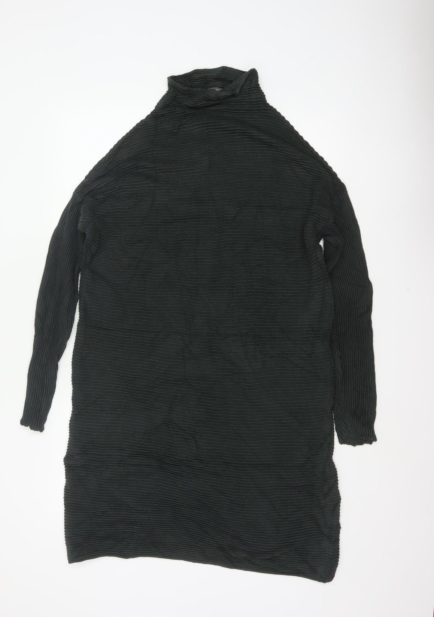 French Connection Women Black XS Roll Neck Knit Jumper Dress