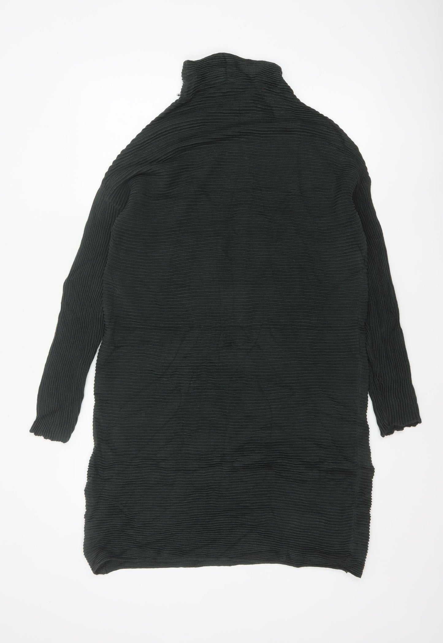 French Connection Women Black XS Roll Neck Knit Jumper Dress