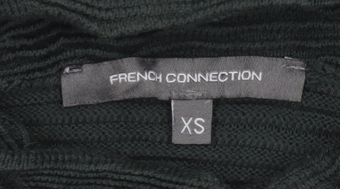 French Connection Women Black XS Roll Neck Knit Jumper Dress