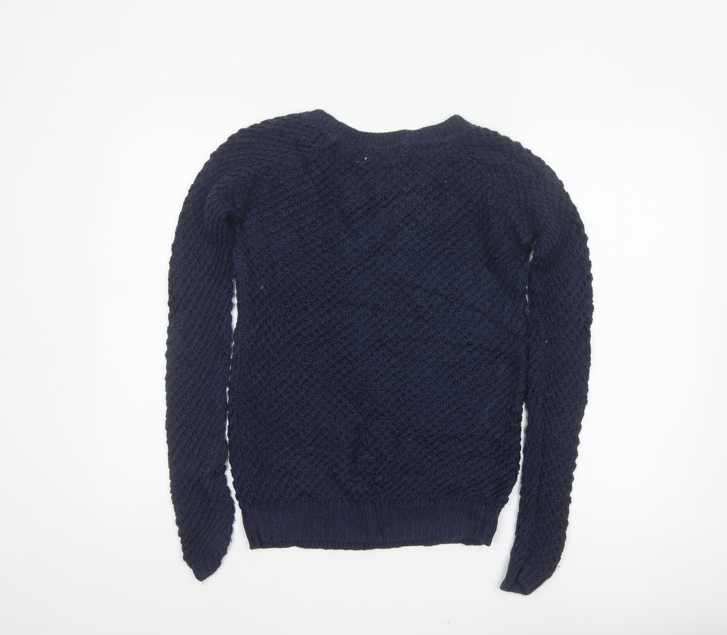 Fat Face Women’s Blue Size 8 Chunky Knit Crew Neck Jumper