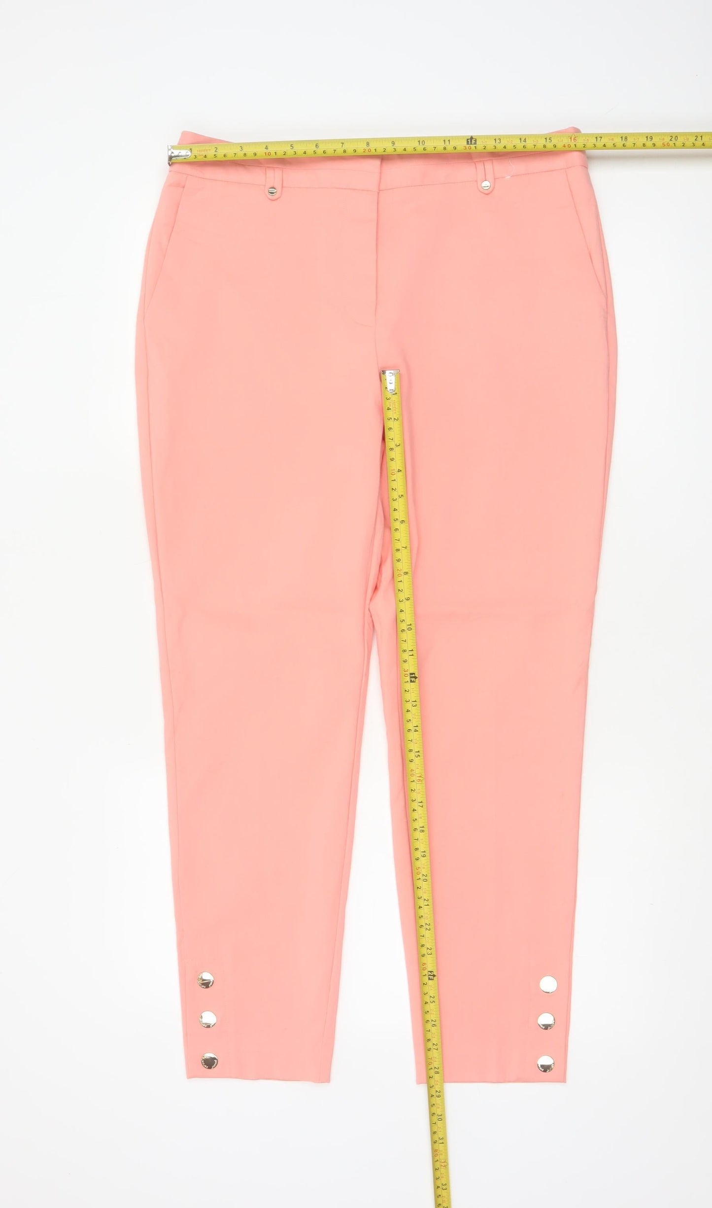 Marks & Spencer Women Pink Size 14 Tapered Tailored Trousers