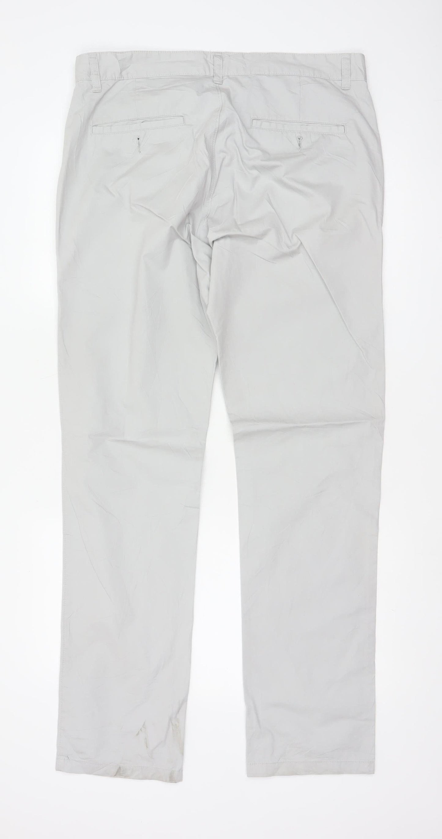 Empire Men’s Ivory Classic Chino Trousers W34 Straight Leg Cotton