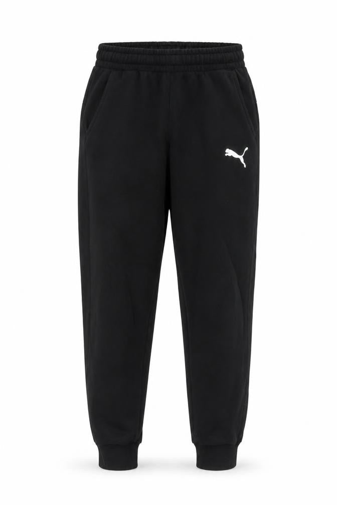 Front view of Puma Men’s Black M Jogger Sweatpants Logo Elastic Waist Cuffed