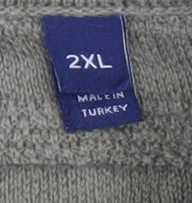 GANT Men’s Green 2XL Herringbone Knit Collared Henley Jumper