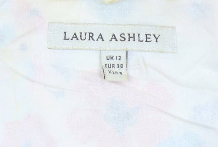 Laura Ashley Women Multicoloured UK 12 Floral Fit & Flare Cotton Dress